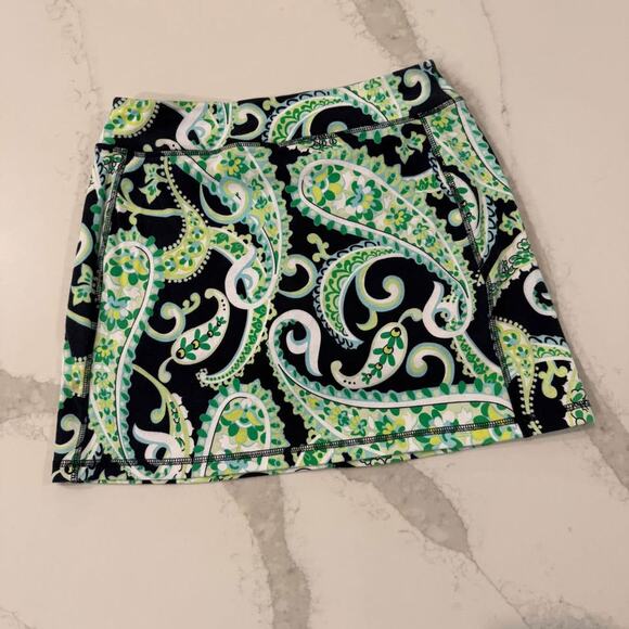 T by Talbots Floral Paisley Print Skort Tennis Skirt Womens Small Petite Green - Picture 1 of 8